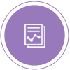 A purple report icon for staff management and analytics at Rosterworks